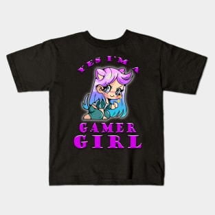 Yes Im A Gamer Girl Sly Purple Kids T-Shirt